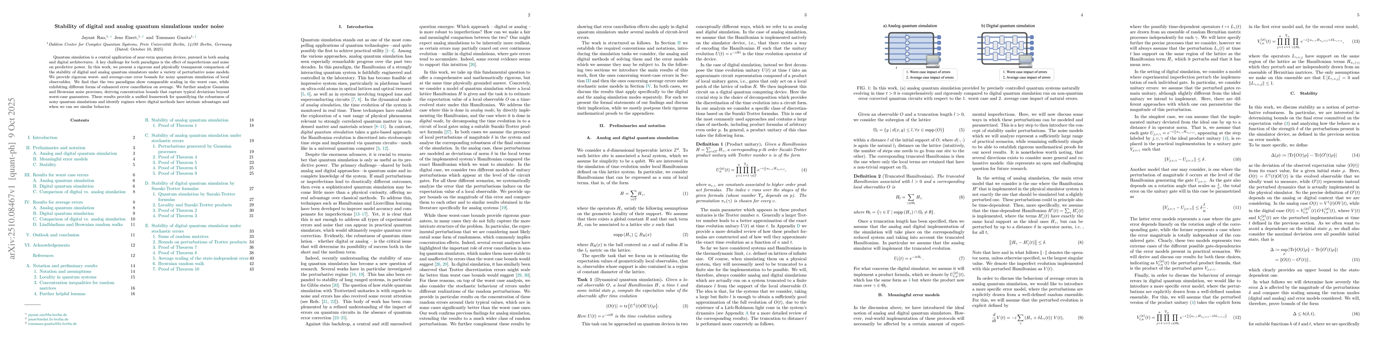 Thumbnail for Stability of digital and analog quantum simulations under noise