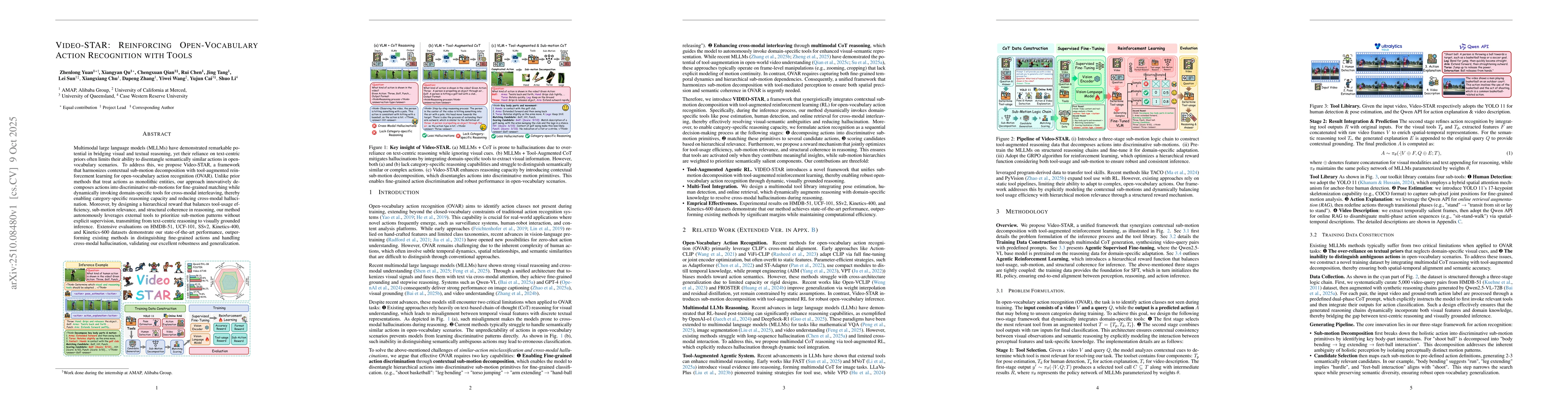 Thumbnail for Video-STAR: Reinforcing Open-Vocabulary Action Recognition with Tools