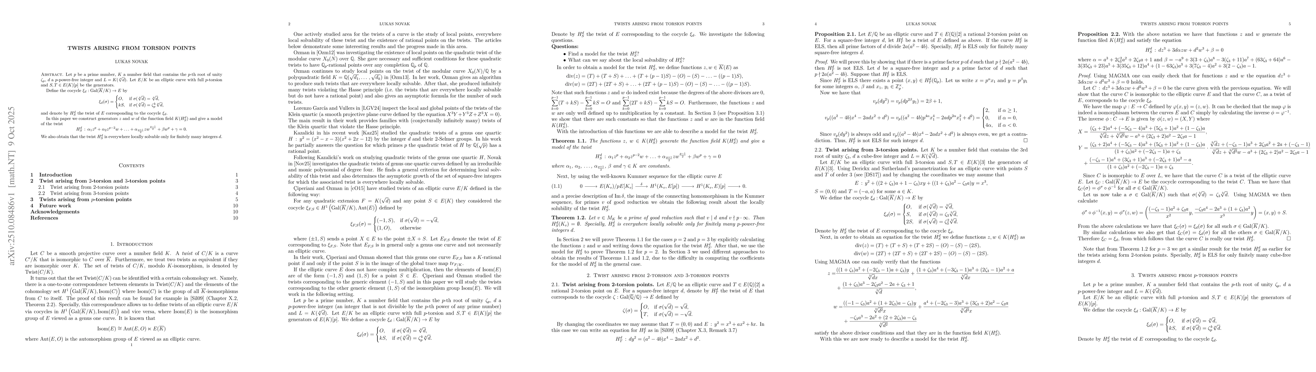 Thumbnail for Twists arising from torsion points