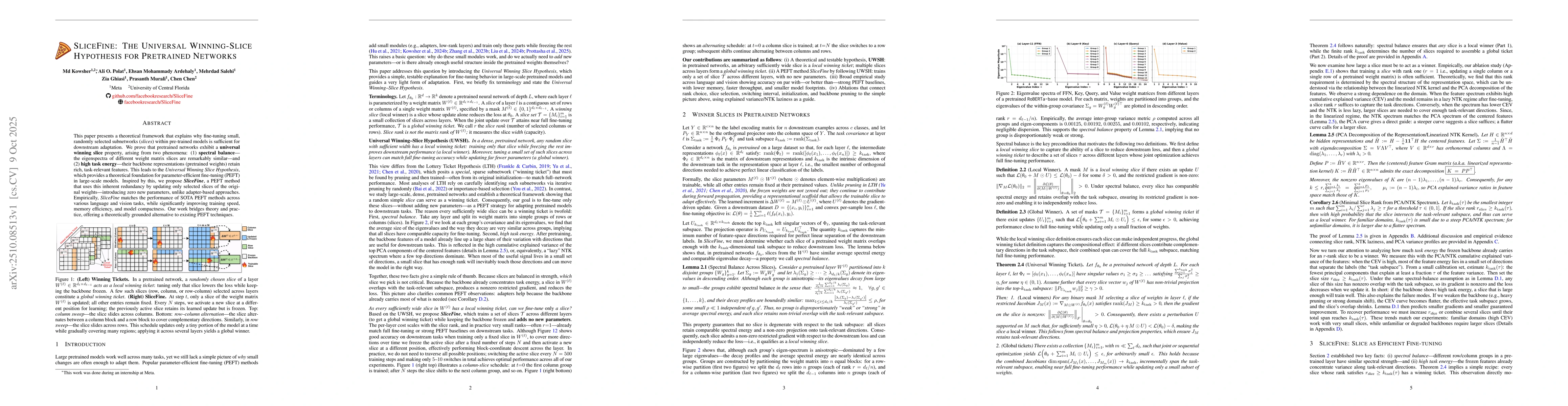 Thumbnail for SliceFine: The Universal Winning-Slice Hypothesis for Pretrained
  Networks
