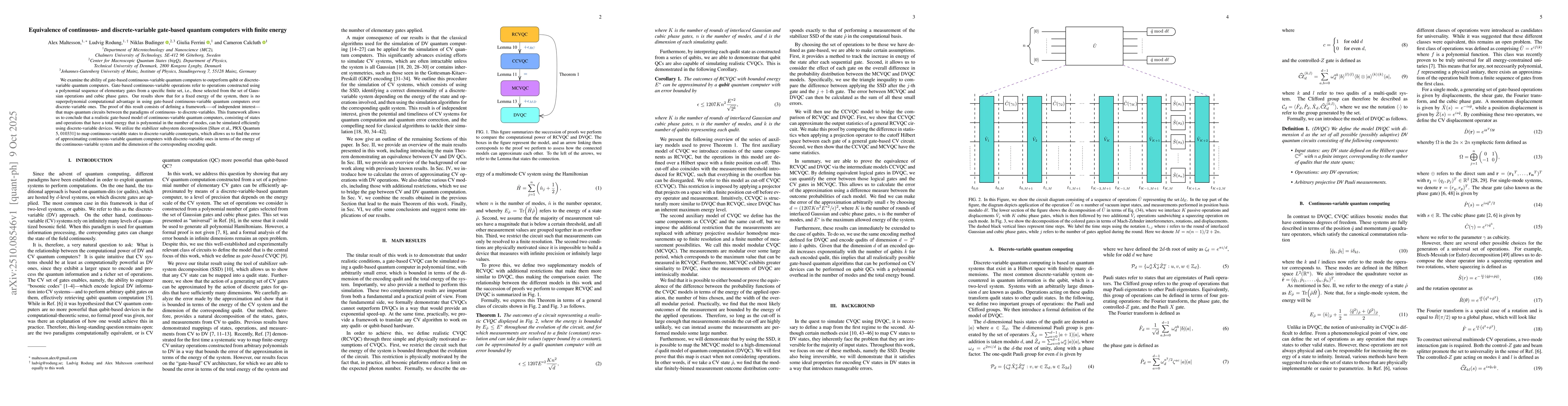 Thumbnail for Equivalence of continuous- and discrete-variable gate-based quantum
  computers with finite energy