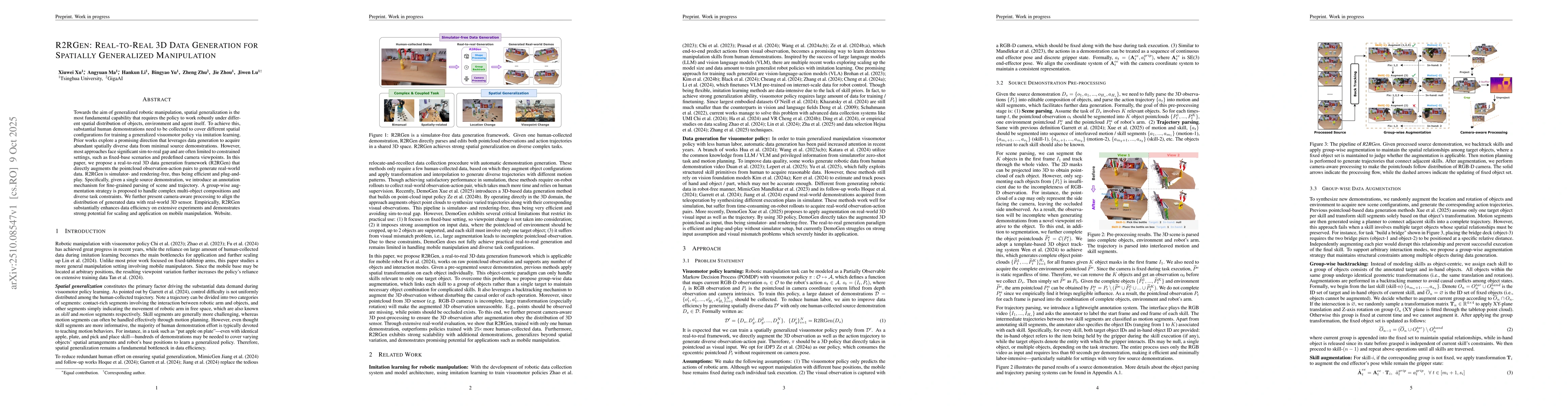 Thumbnail for R2RGEN: Real-to-Real 3D Data Generation for Spatially Generalized
  Manipulation
