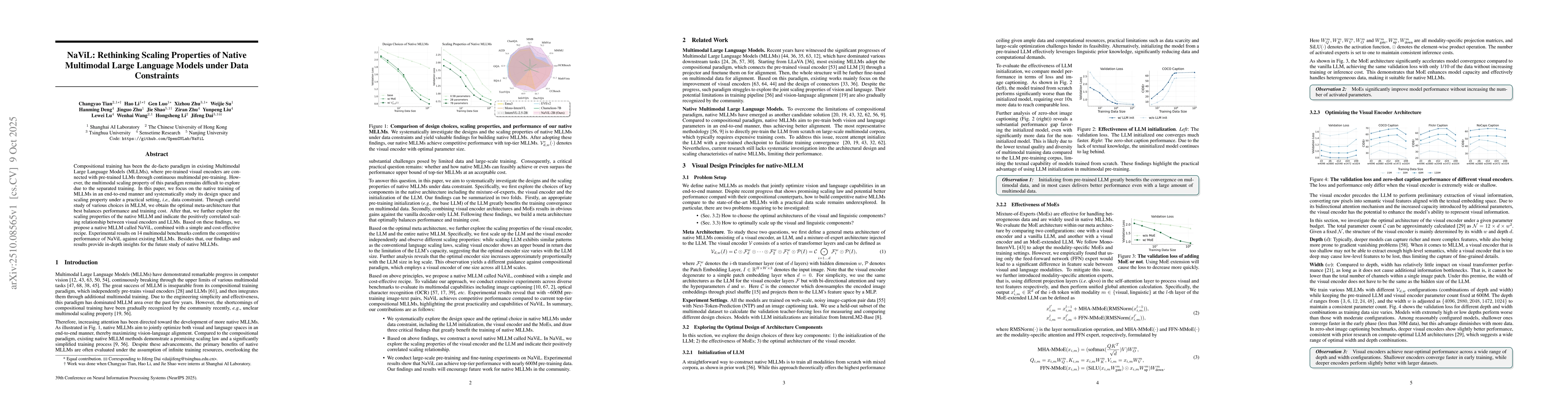 Thumbnail for NaViL: Rethinking Scaling Properties of Native Multimodal Large Language
  Models under Data Constraints