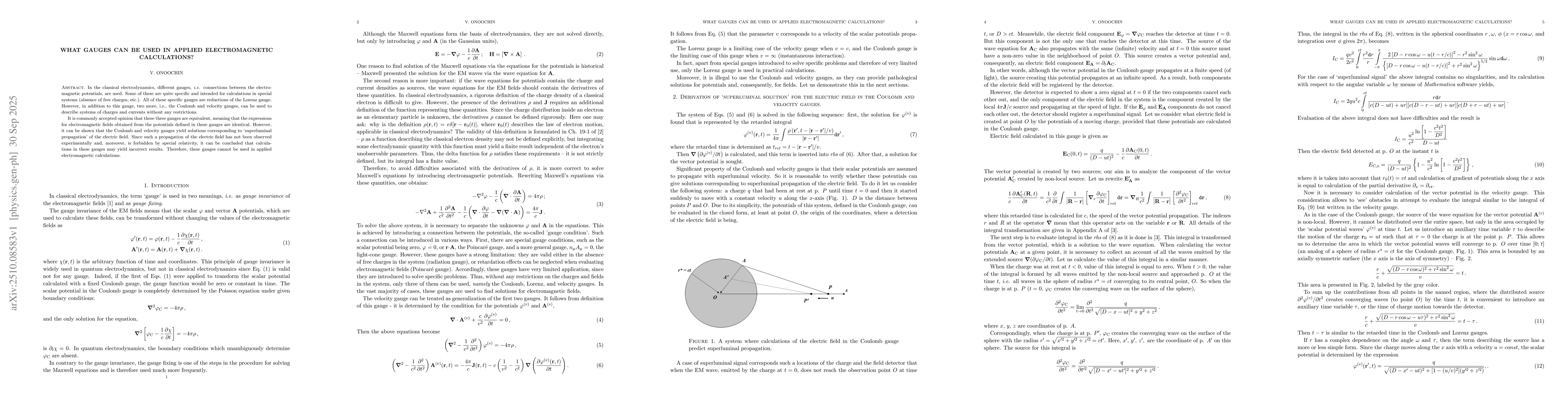 Thumbnail for What gauges can be used in applied electromagnetic calculations?