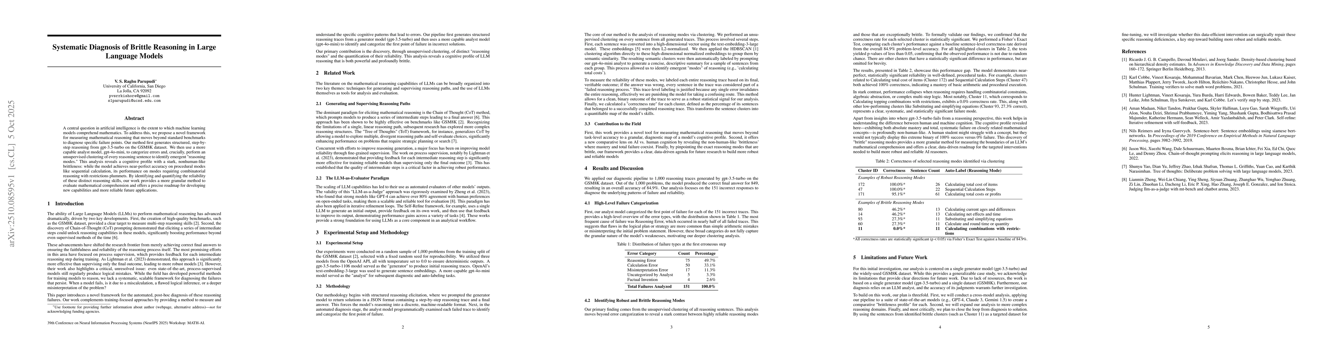 Thumbnail for Systematic Diagnosis of Brittle Reasoning in Large Language Models