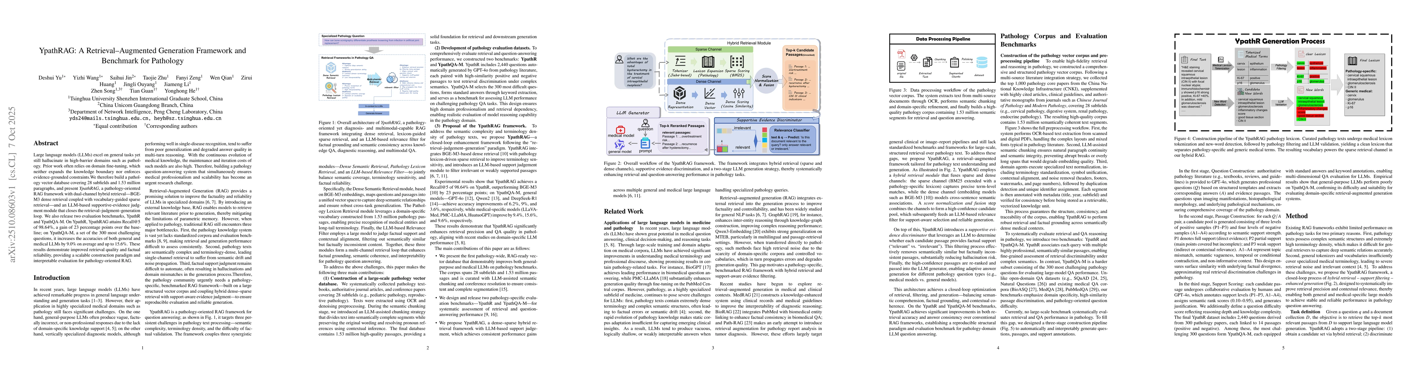 Thumbnail for YpathRAG:A Retrieval-Augmented Generation Framework and Benchmark for
  Pathology