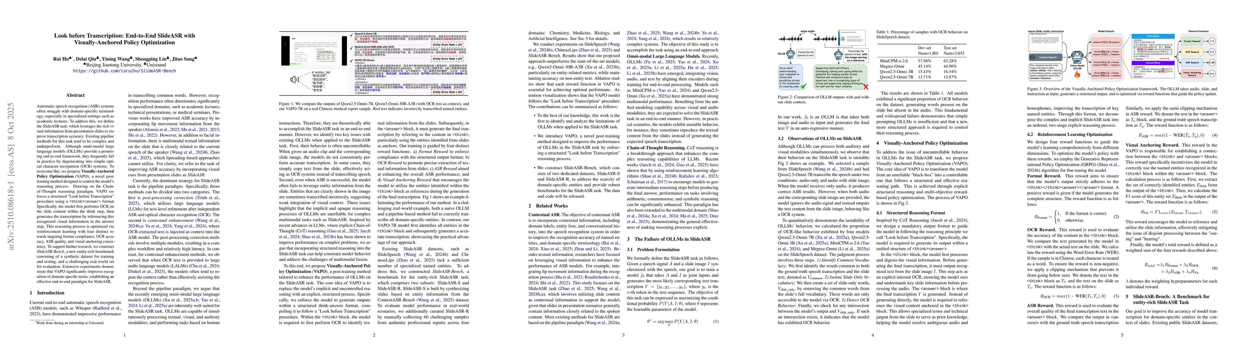 Thumbnail for Look before Transcription: End-to-End SlideASR with Visually-Anchored
  Policy Optimization