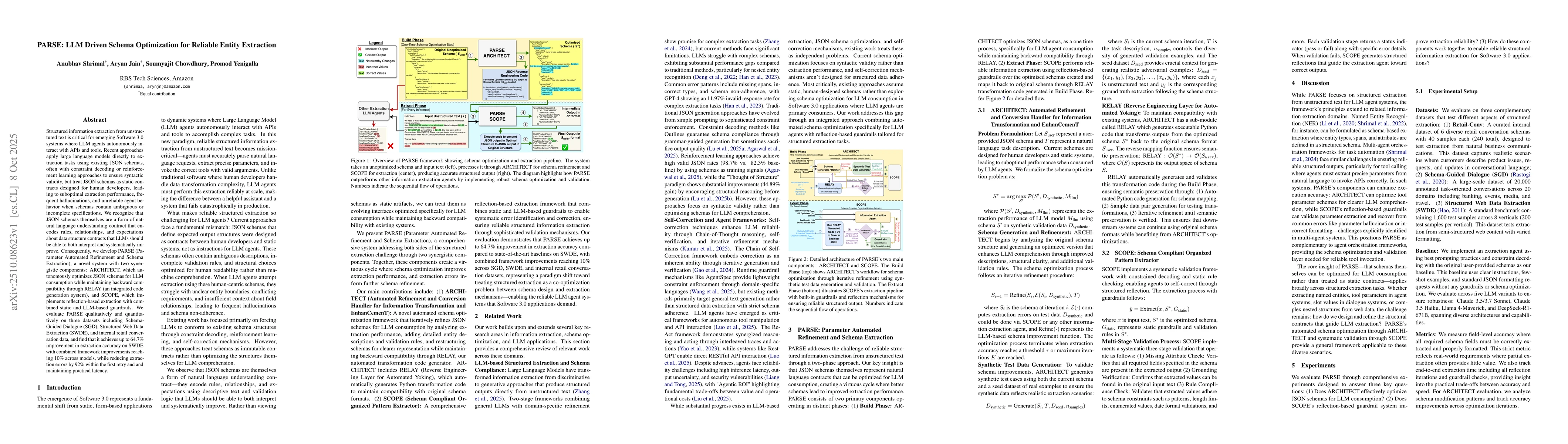 Thumbnail for PARSE: LLM Driven Schema Optimization for Reliable Entity Extraction
