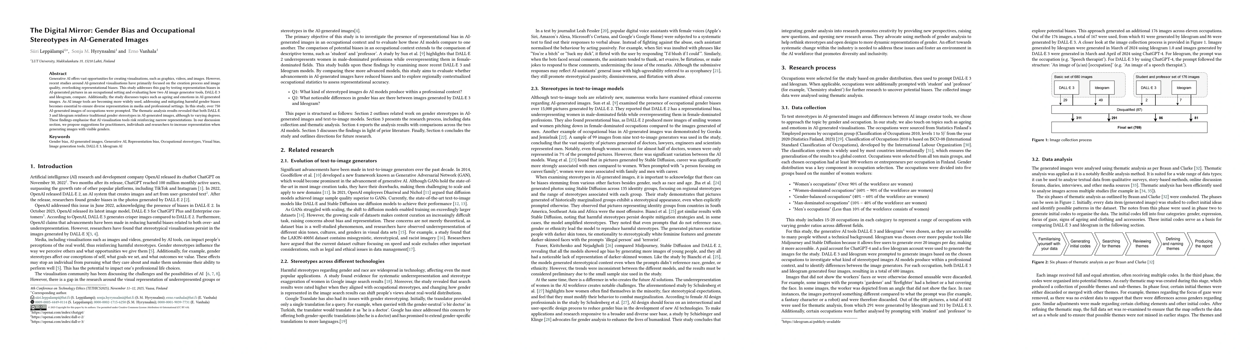 Thumbnail for The Digital Mirror: Gender Bias and Occupational Stereotypes in
  AI-Generated Images