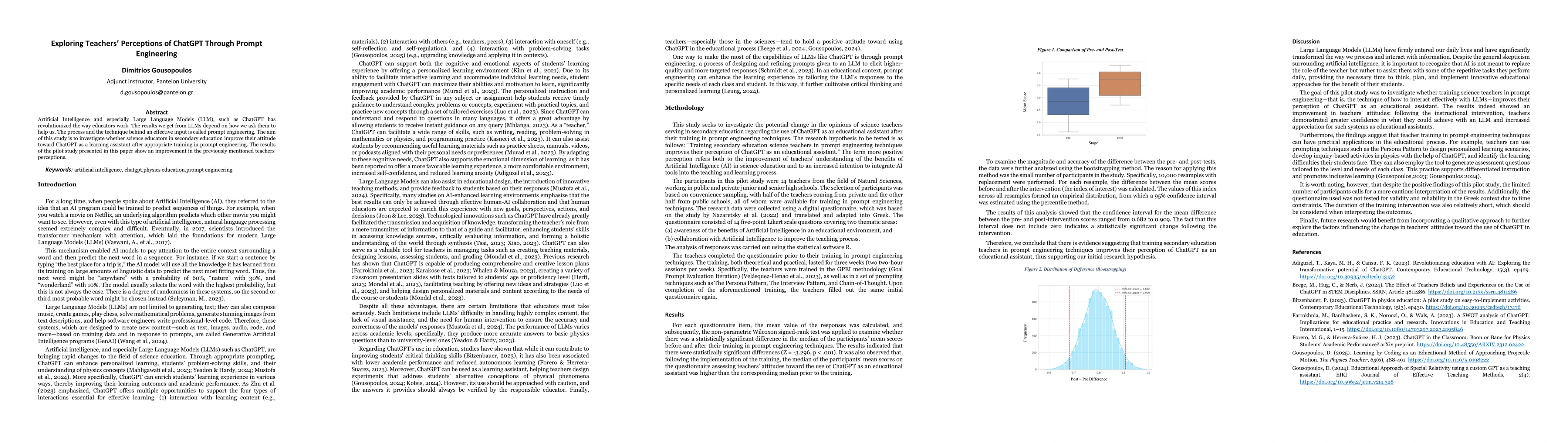 Thumbnail for Exploring Teachers' Perceptions of ChatGPT Through Prompt Engineering