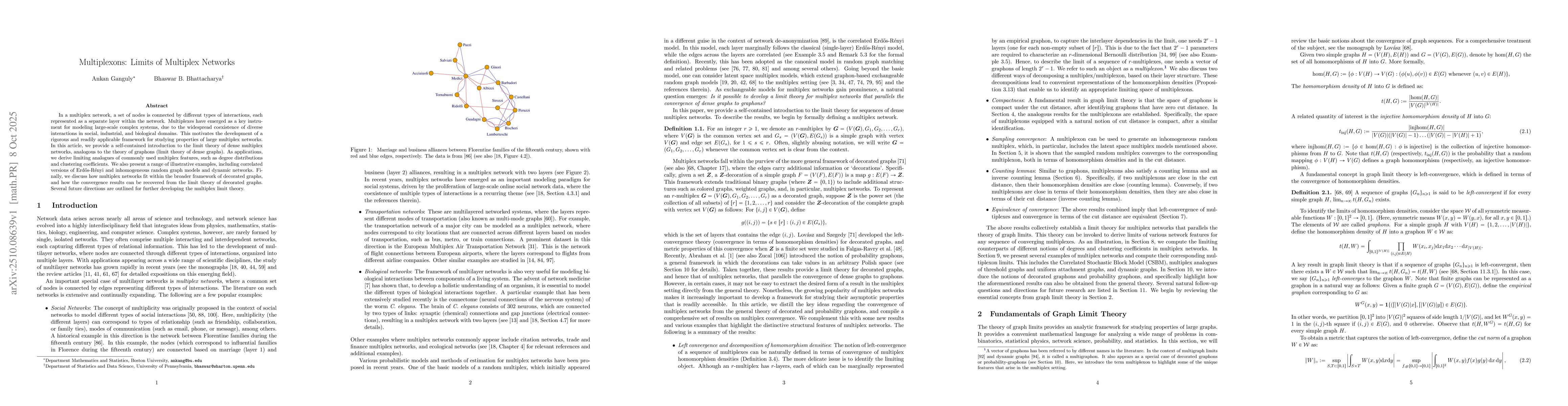 Thumbnail for Multiplexons: Limits of Multiplex Networks
