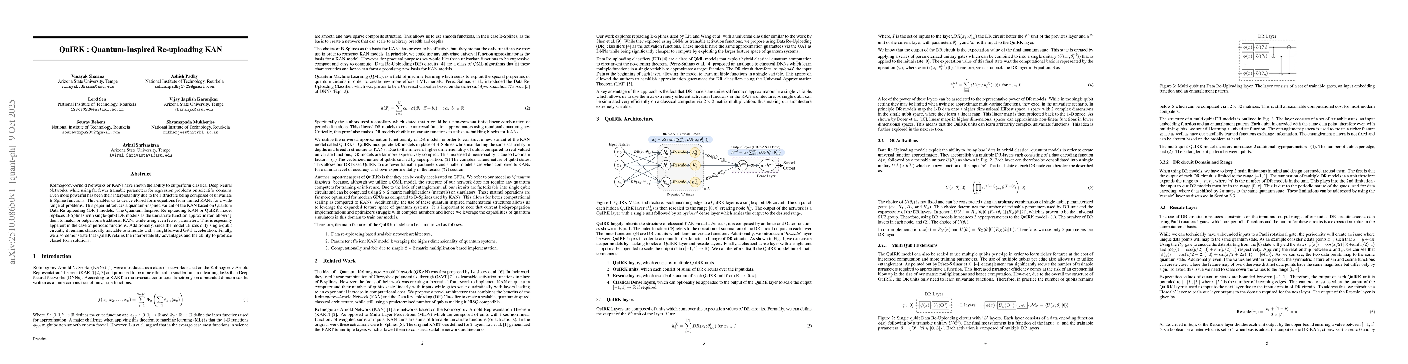 Thumbnail for QuIRK: Quantum-Inspired Re-uploading KAN