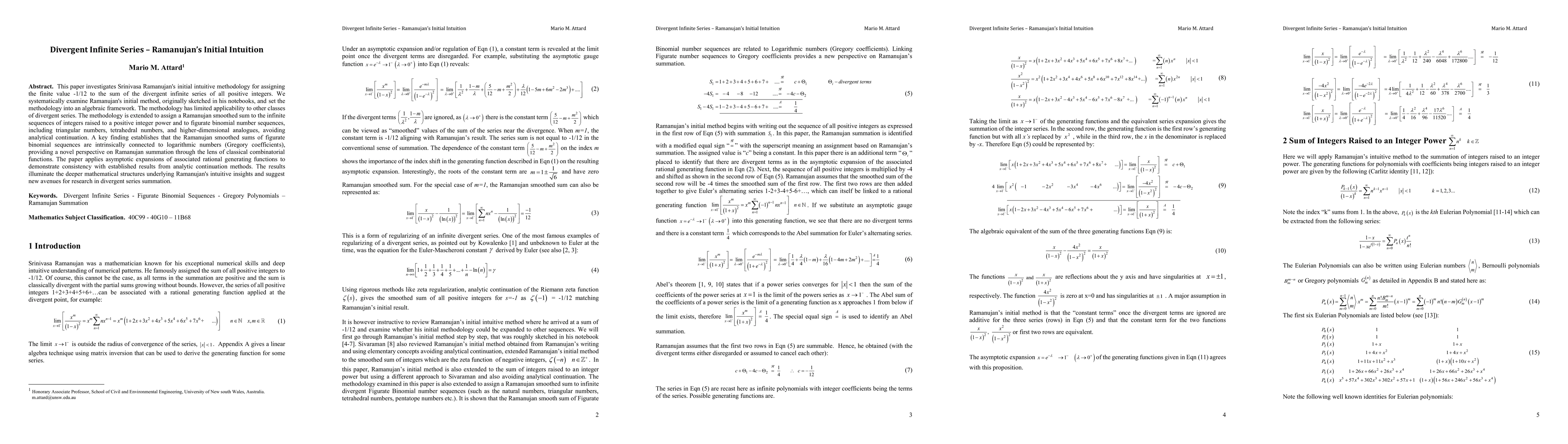 Thumbnail for Divergent Infinite Series -- Ramanujan's Initial Intuition