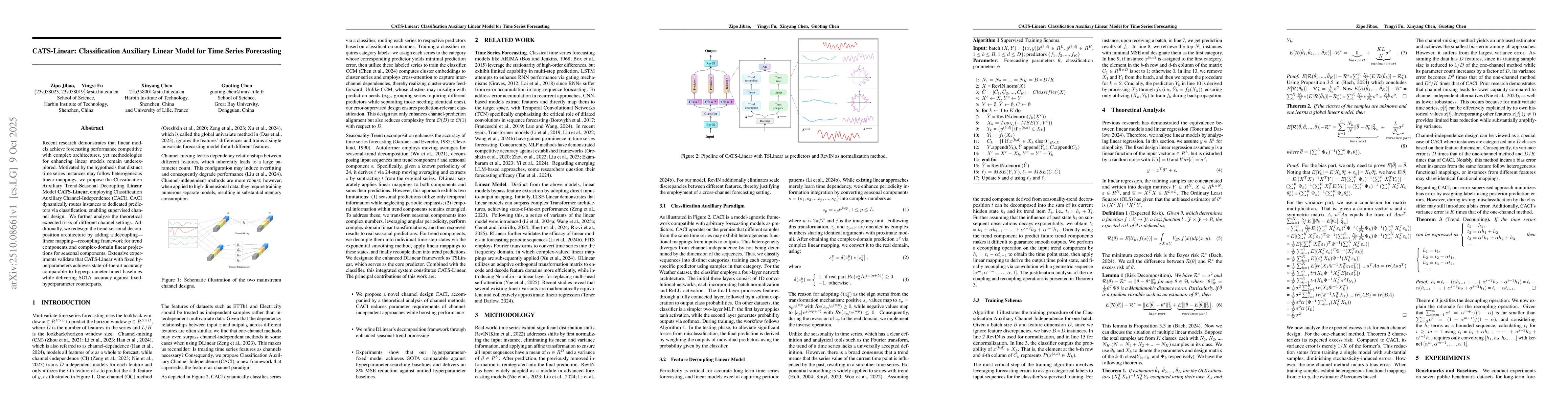 Thumbnail for CATS-Linear: Classification Auxiliary Linear Model for Time Series
  Forecasting