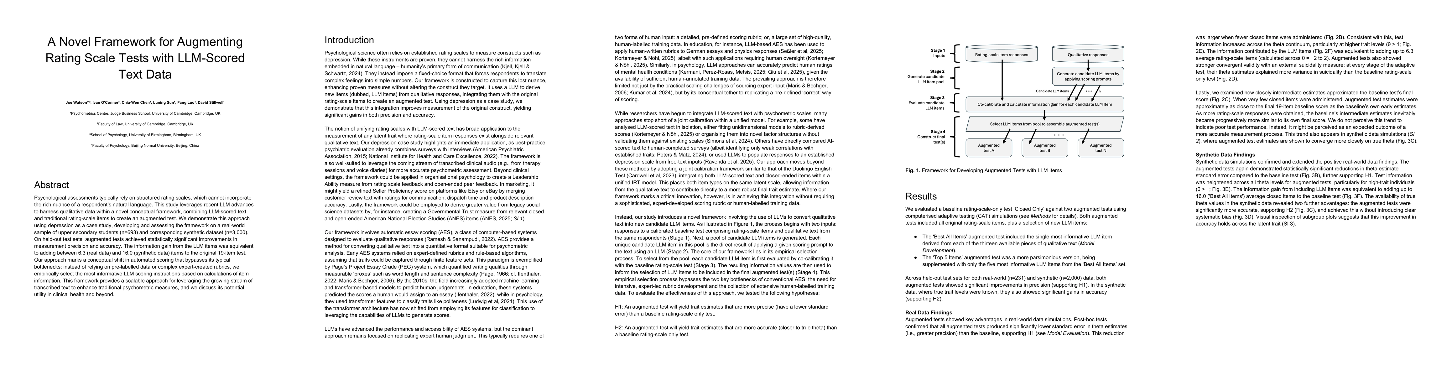 Thumbnail for A Novel Framework for Augmenting Rating Scale Tests with LLM-Scored Text
  Data