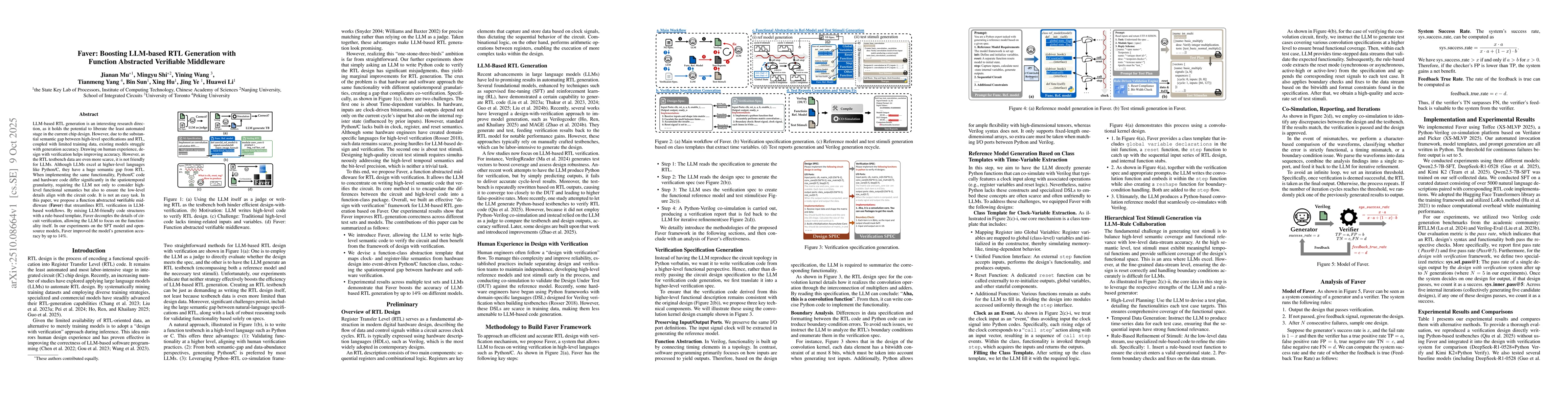 Thumbnail for Faver: Boosting LLM-based RTL Generation with Function Abstracted
  Verifiable Middleware