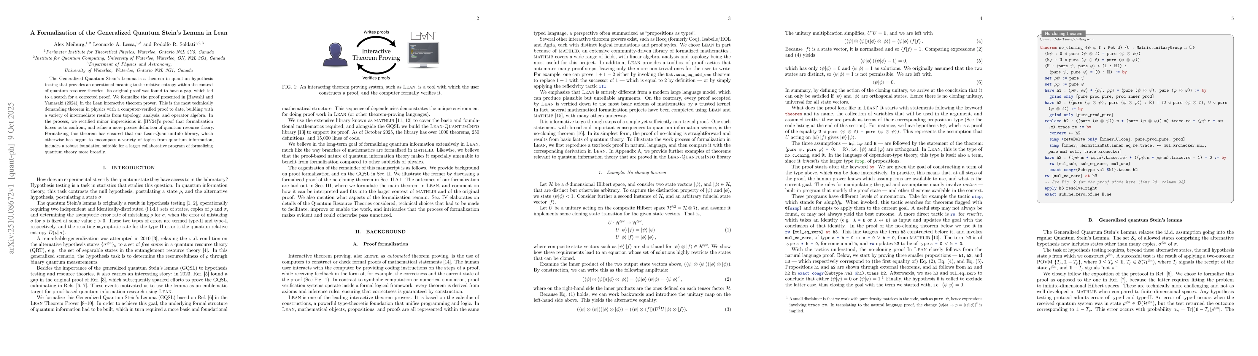 Thumbnail for A Formalization of the Generalized Quantum Stein's Lemma in Lean