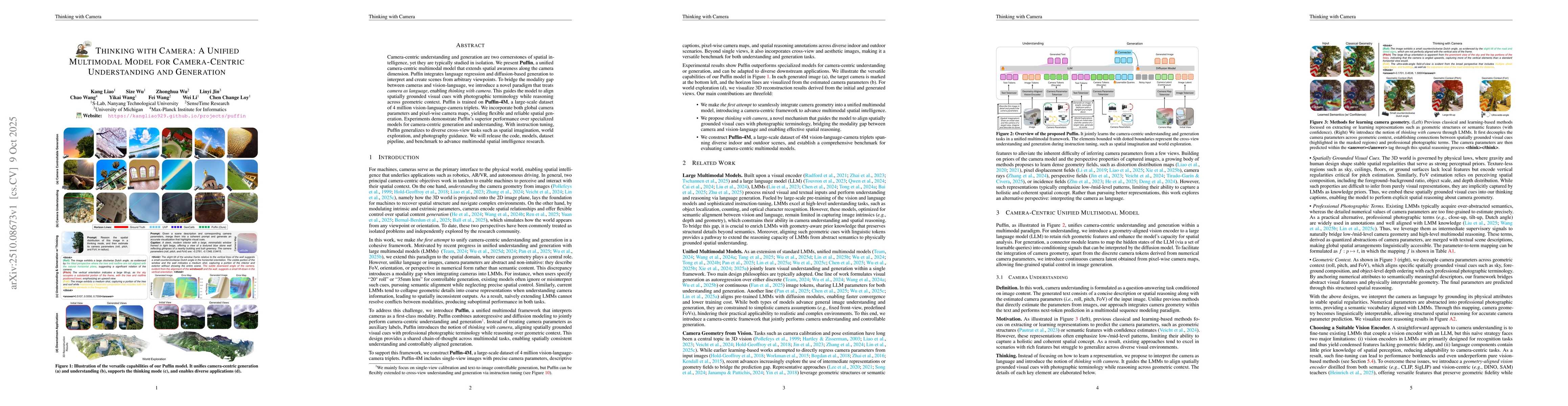 Thumbnail for Thinking with Camera: A Unified Multimodal Model for Camera-Centric
  Understanding and Generation