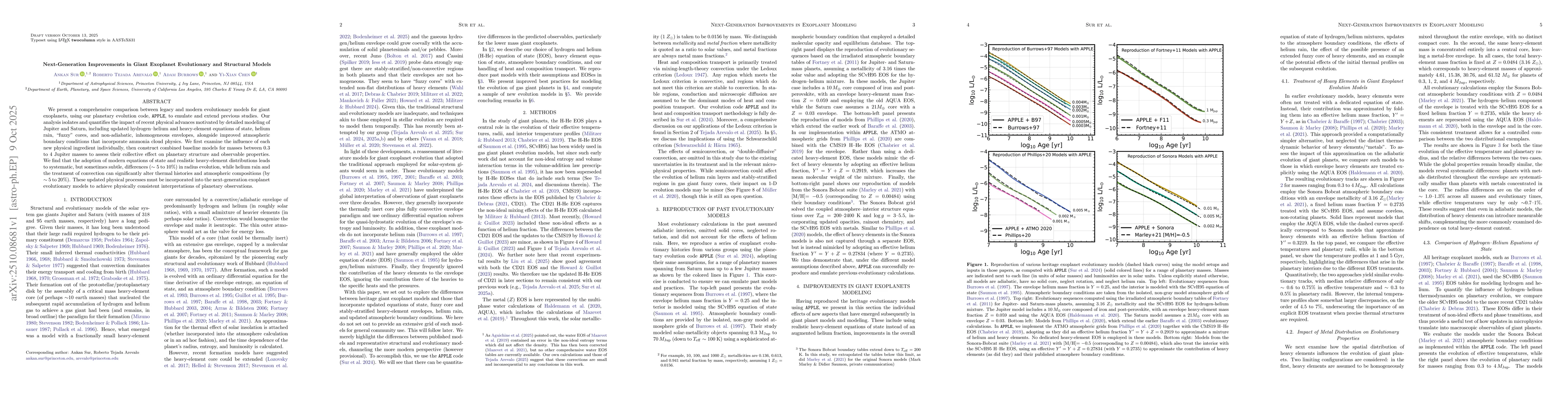 Thumbnail for Next-Generation Improvements in Giant Exoplanet Evolutionary and
  Structural Models