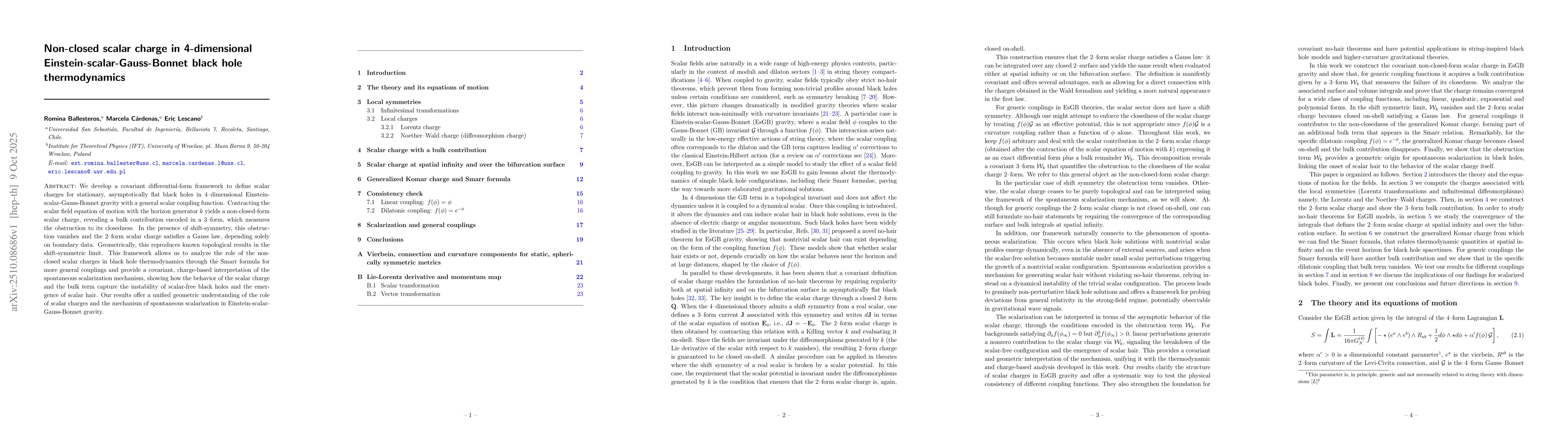 Thumbnail for Non-closed scalar charge in 4-dimensional Einstein-scalar-Gauss-Bonnet
  black hole thermodynamics
