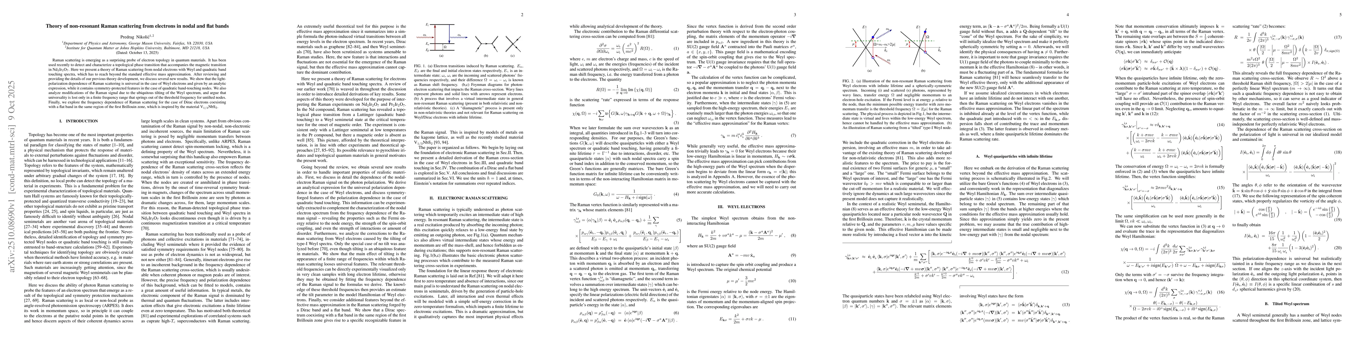 Thumbnail for Theory of non-resonant Raman scattering from electrons in nodal and flat
  bands