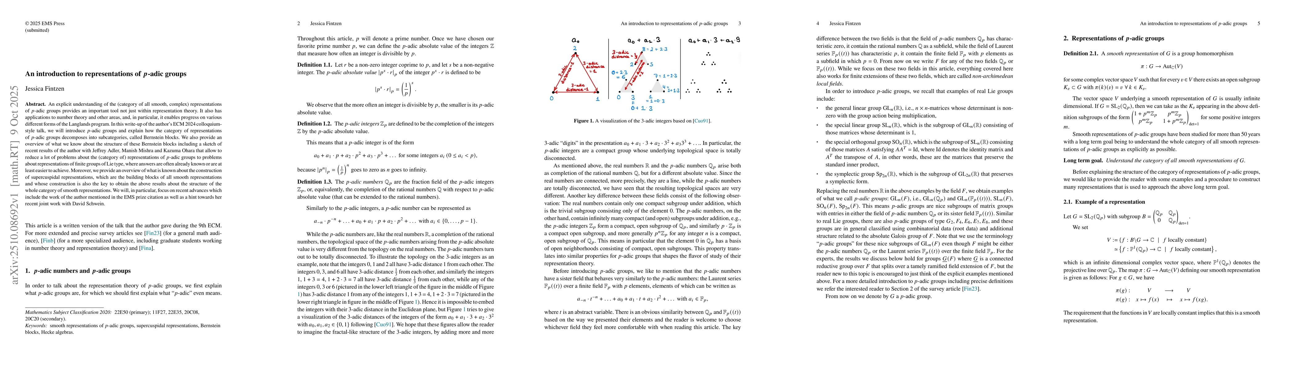 Thumbnail for An introduction to representations of p-adic groups