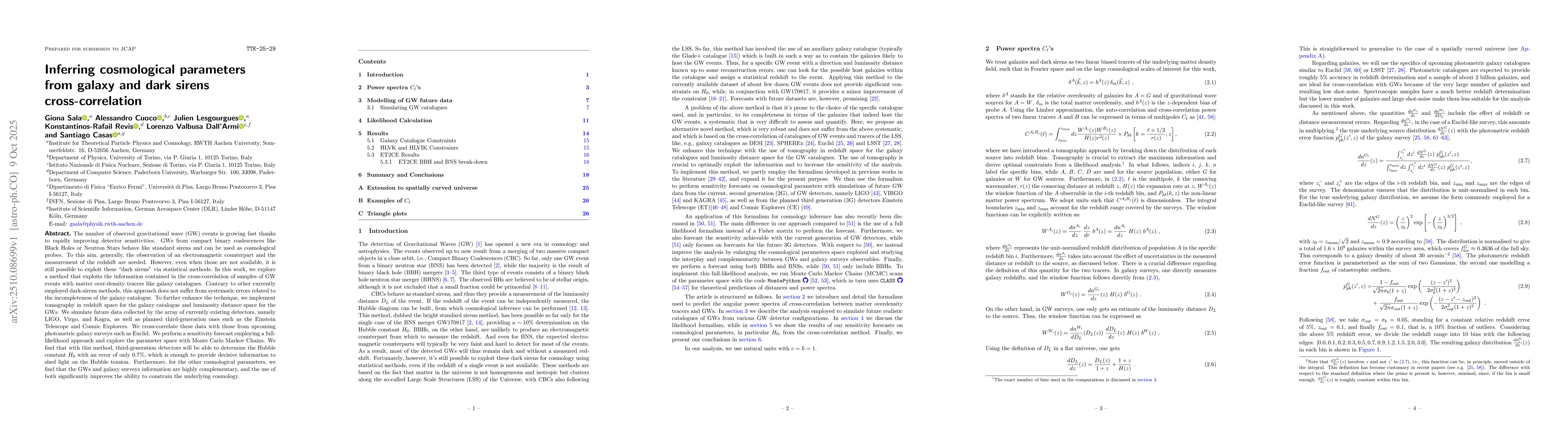 Thumbnail for Inferring cosmological parameters from galaxy and dark sirens
  cross-correlation
