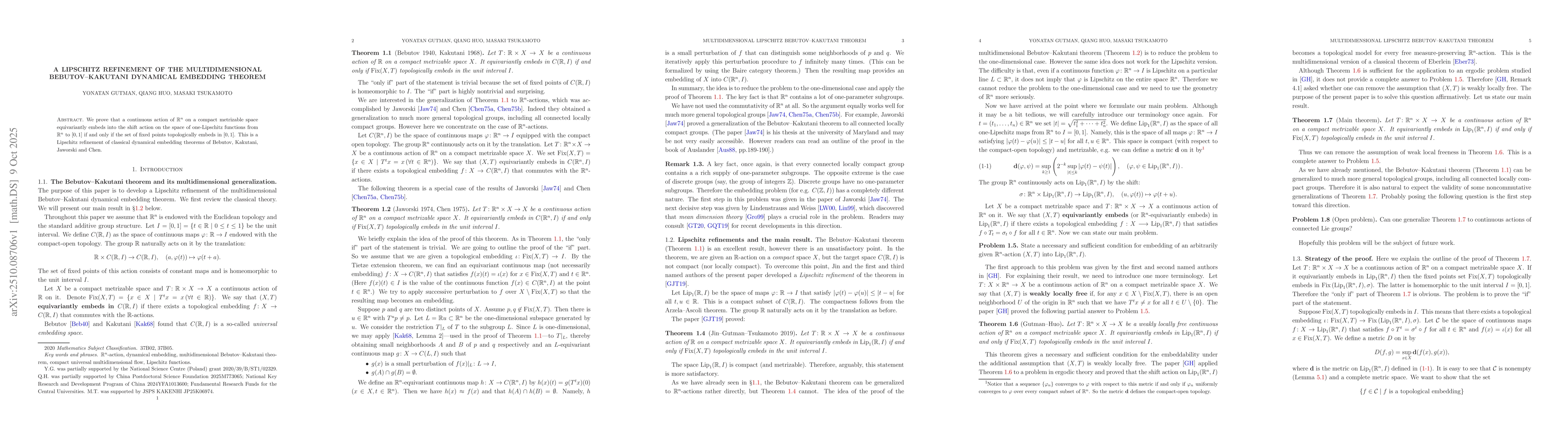 Thumbnail for A Lipschitz Refinement of the Multidimensional Bebutov--Kakutani
  Dynamical Embedding Theorem