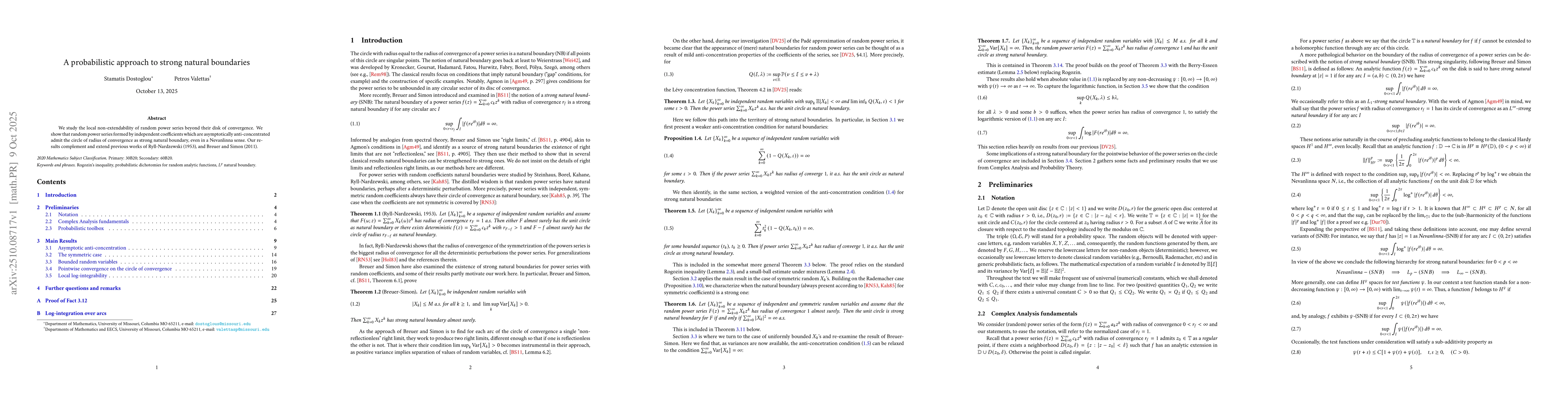 Thumbnail for A probabilistic approach to strong natural boundaries