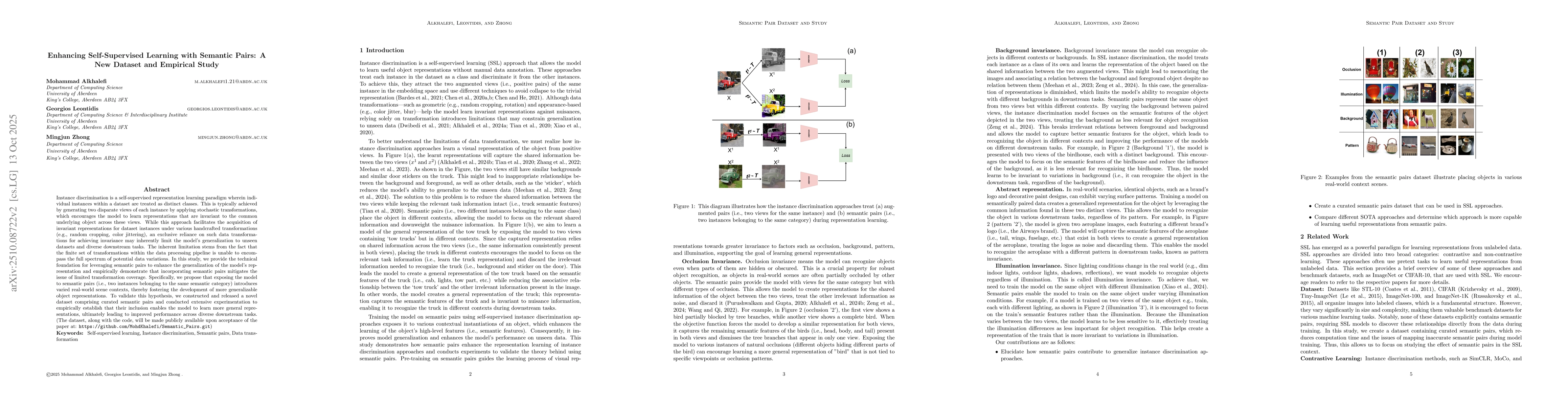 Thumbnail for Enhancing Self-Supervised Learning with Semantic Pairs A New Dataset and
  Empirical Study