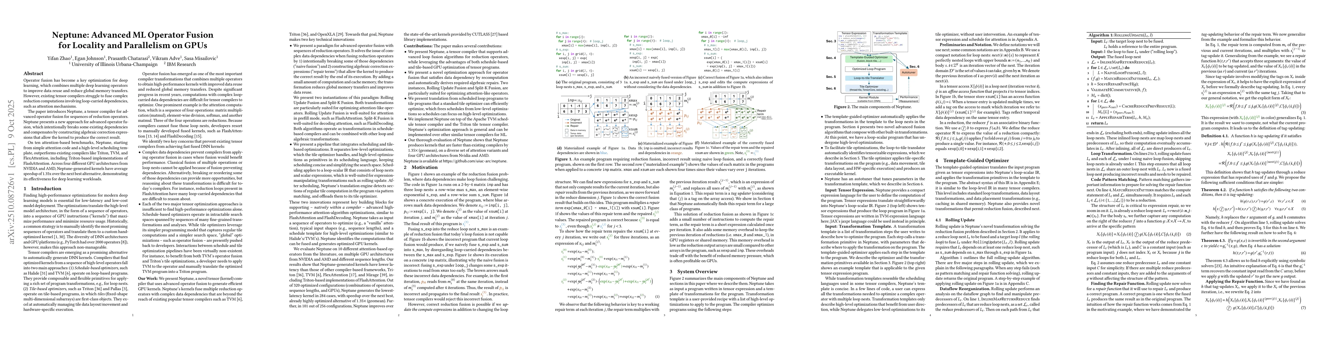 Thumbnail for Neptune: Advanced ML Operator Fusion for Locality and Parallelism on
  GPUs
