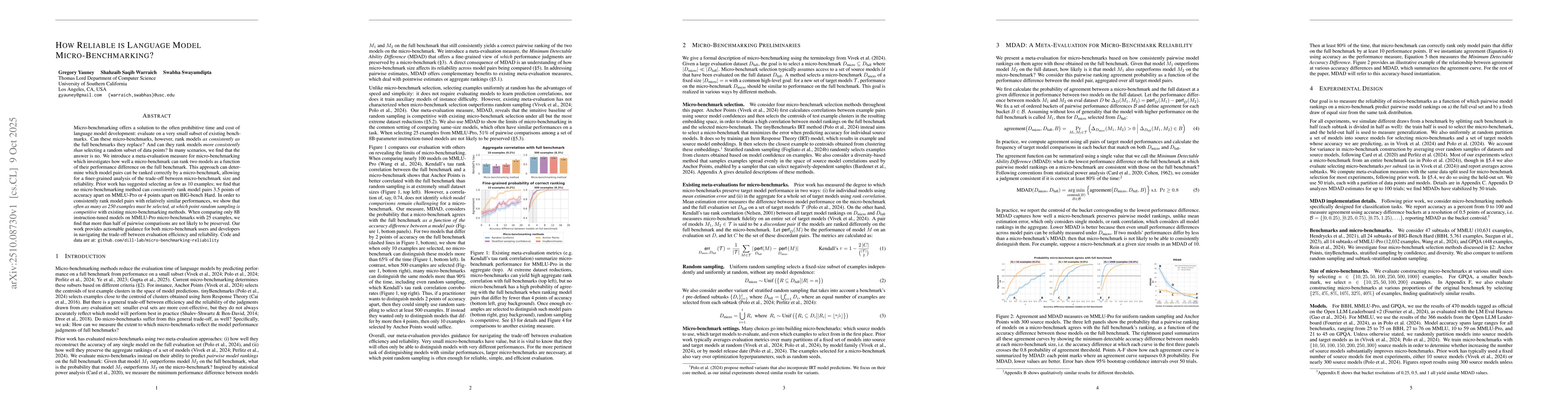 Thumbnail for How Reliable is Language Model Micro-Benchmarking?