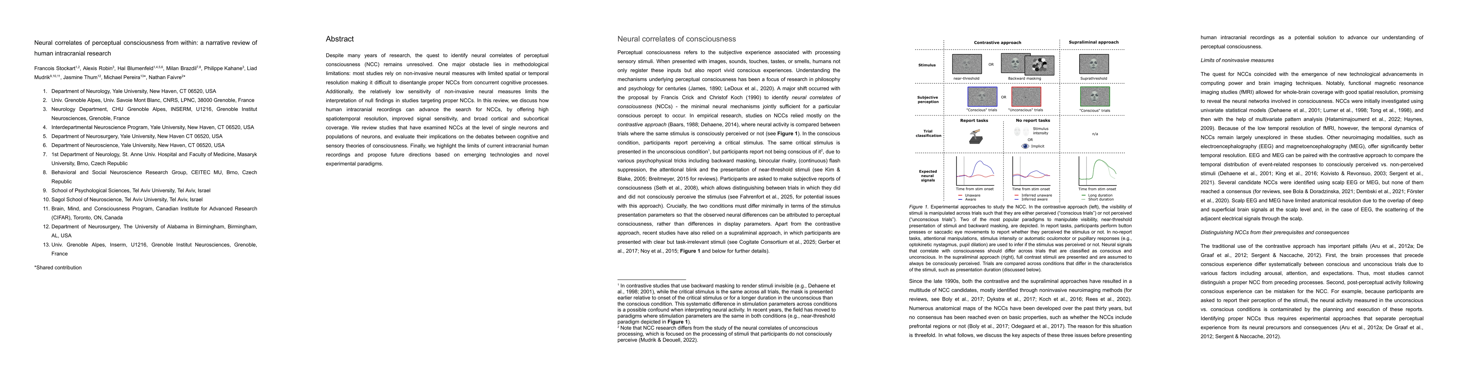 Thumbnail for Neural correlates of perceptual consciousness from within: a narrative
  review of human intracranial research