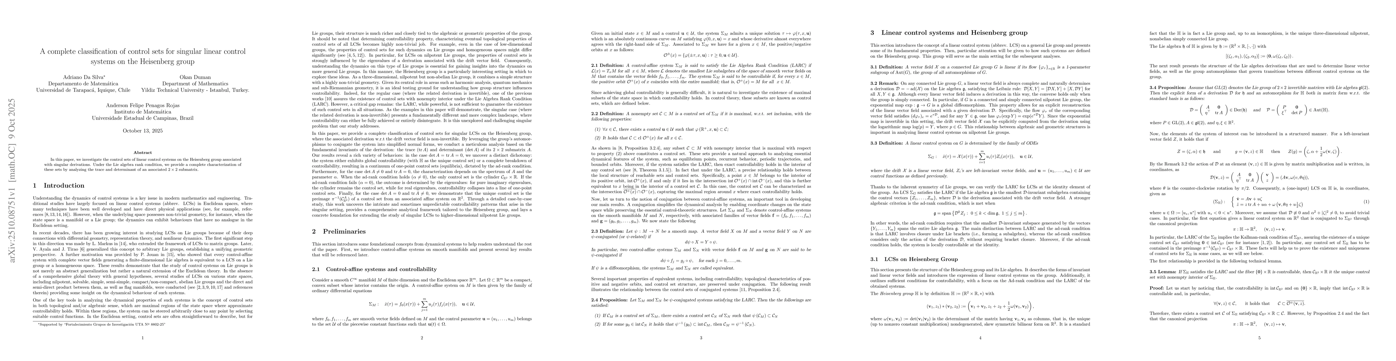 Thumbnail for A complete classification of control sets for singular linear control
  systems on the Heisenberg group