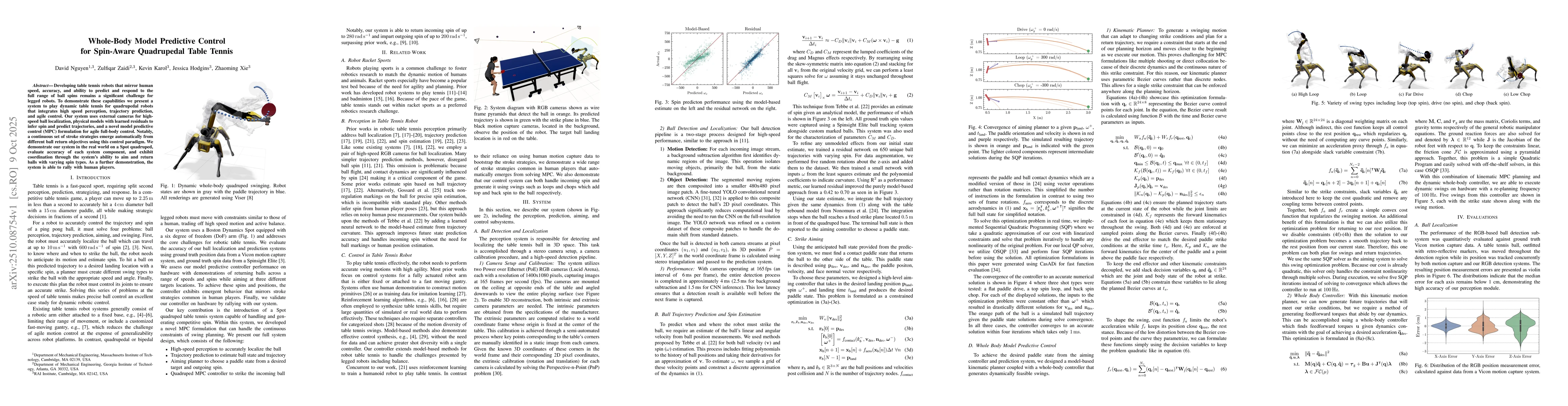 Thumbnail for Whole Body Model Predictive Control for Spin-Aware Quadrupedal Table
  Tennis