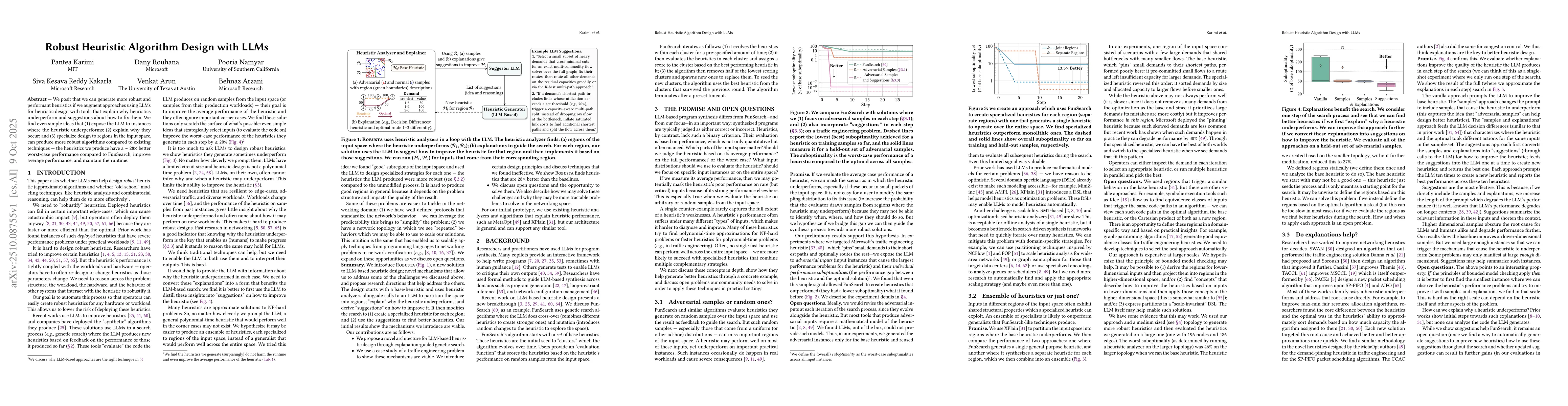 Thumbnail for Robust Heuristic Algorithm Design with LLMs