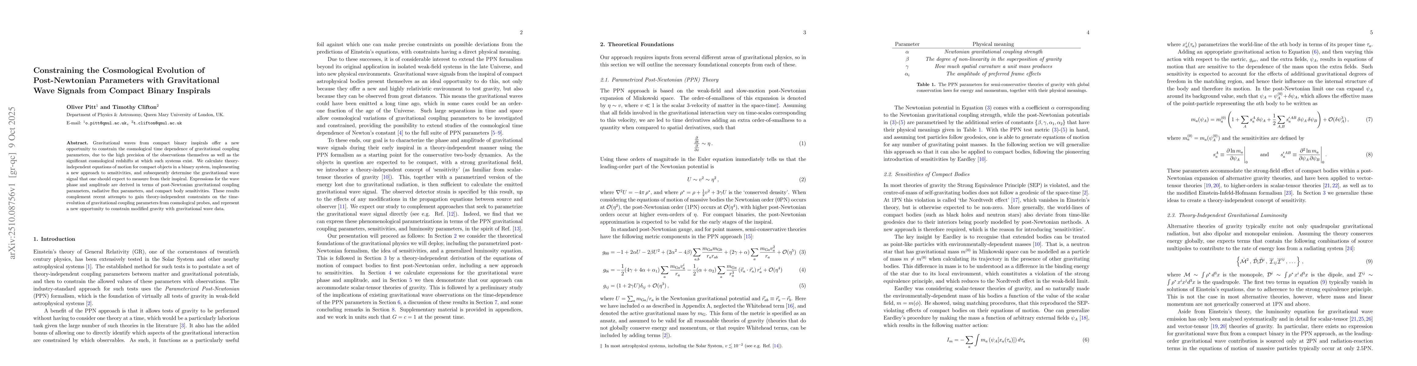 Thumbnail for Constraining the Cosmological Evolution of Post-Newtonian Parameters
  with Gravitational Wave Signals from Compact Binary Inspirals