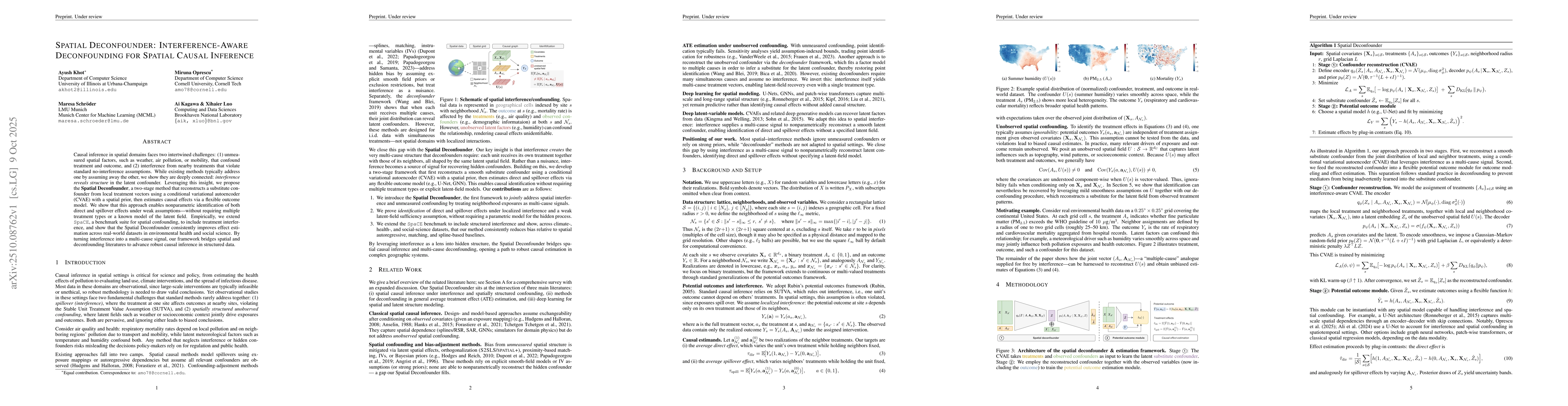 Thumbnail for Spatial Deconfounder: Interference-Aware Deconfounding for Spatial
  Causal Inference