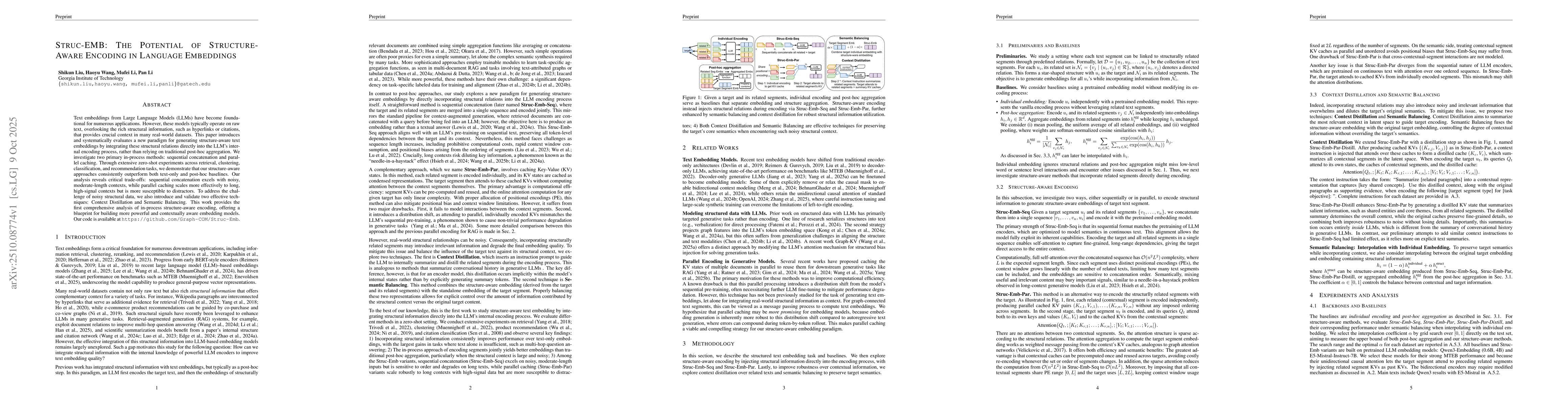 Thumbnail for Struc-EMB: The Potential of Structure-Aware Encoding in Language
  Embeddings