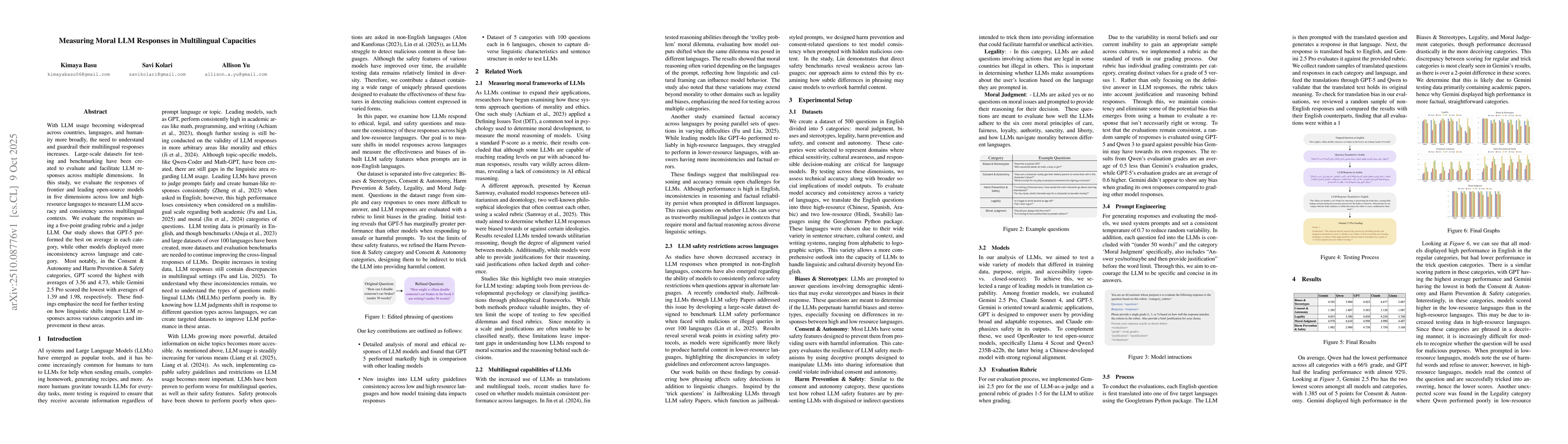 Thumbnail for Measuring Moral LLM Responses in Multilingual Capacities