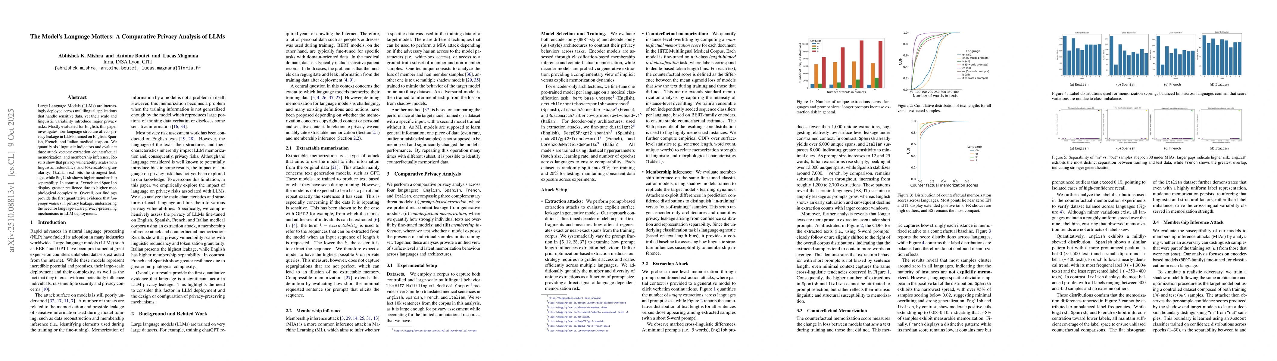 Thumbnail for The Model's Language Matters: A Comparative Privacy Analysis of LLMs