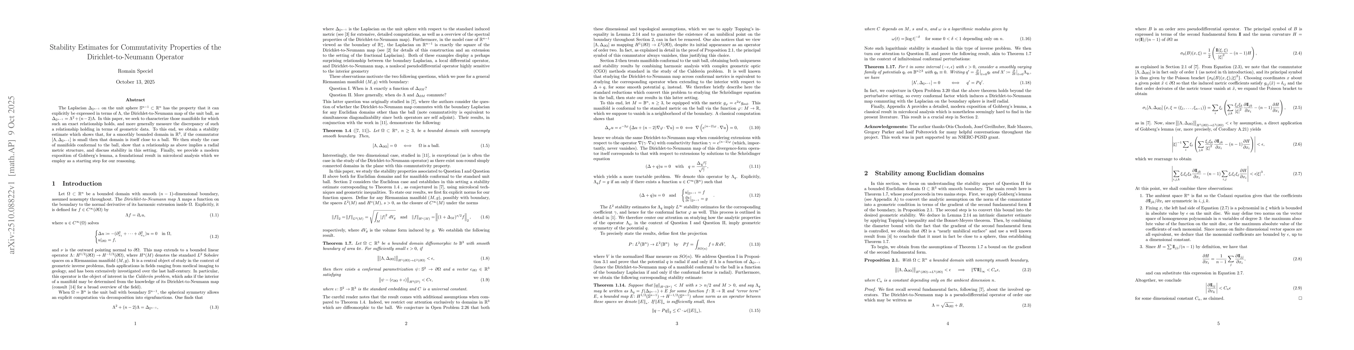 Thumbnail for Stability Estimates for Commutativity Properties of the
  Dirichlet-to-Neumann Operator