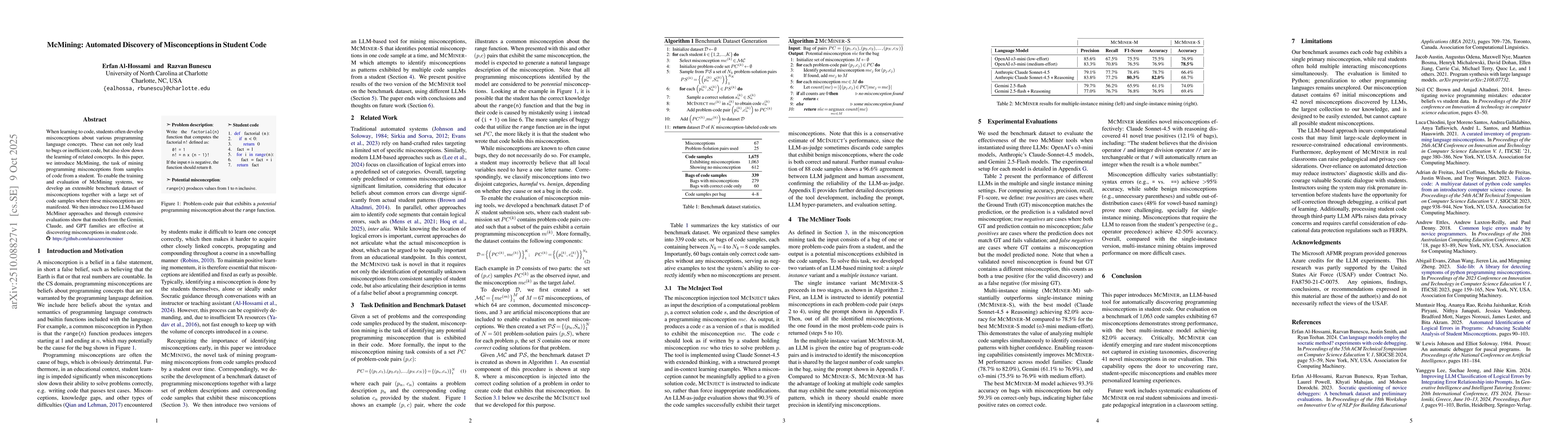 Thumbnail for McMining: Automated Discovery of Misconceptions in Student Code