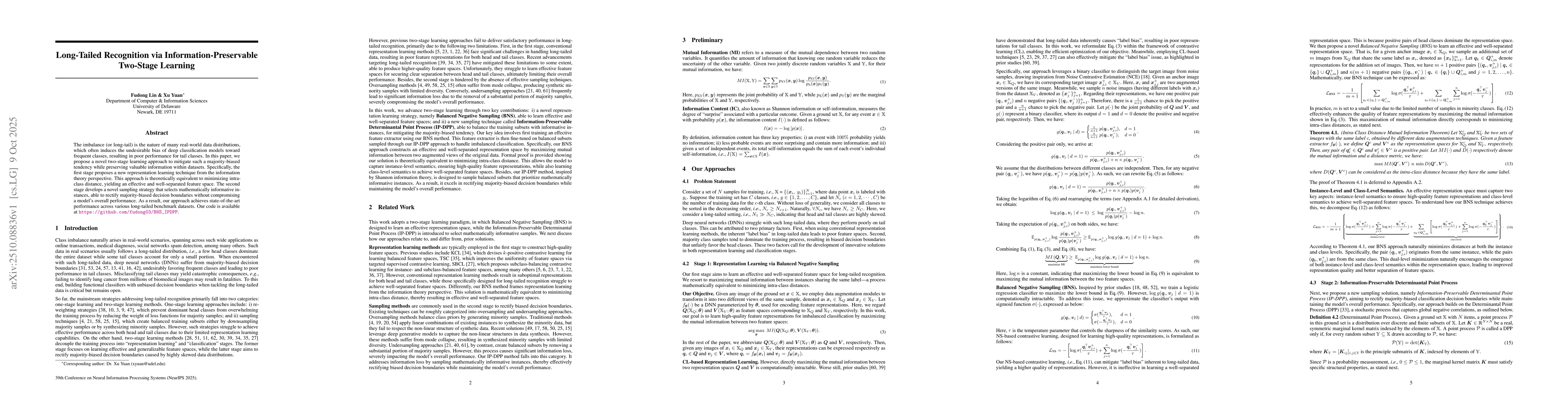 Thumbnail for Long-Tailed Recognition via Information-Preservable Two-Stage Learning