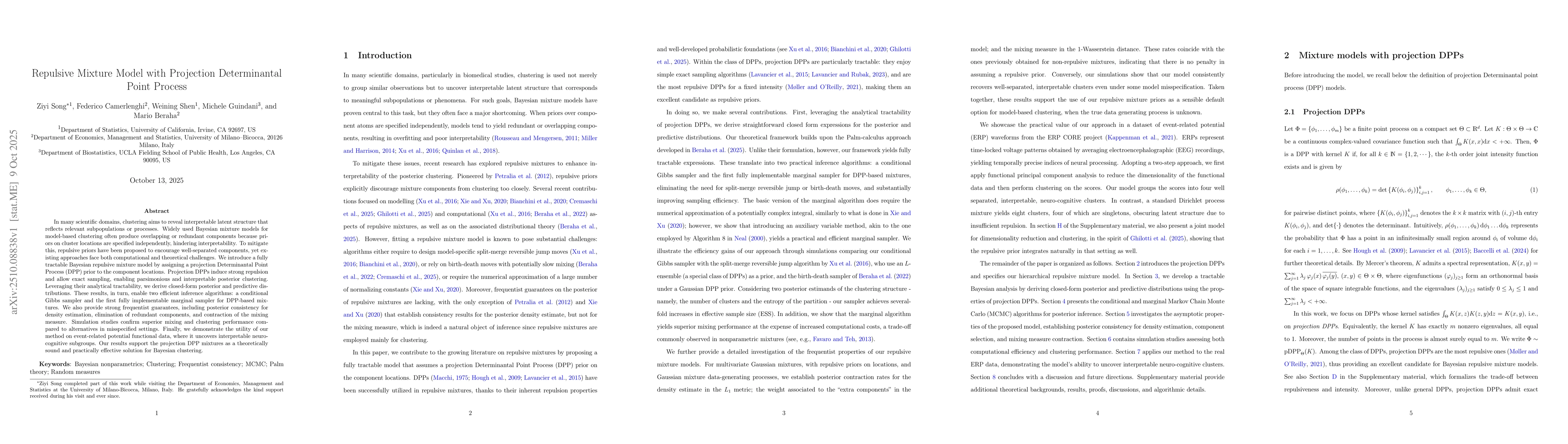 Thumbnail for Repulsive Mixture Model with Projection Determinantal Point Process
