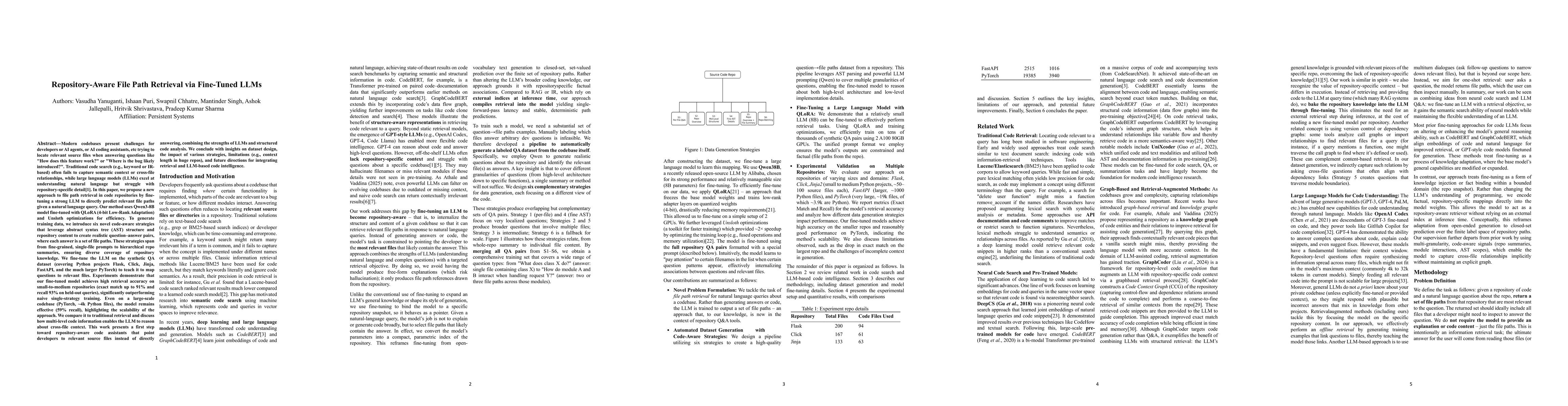 Thumbnail for Repository-Aware File Path Retrieval via Fine-Tuned LLMs