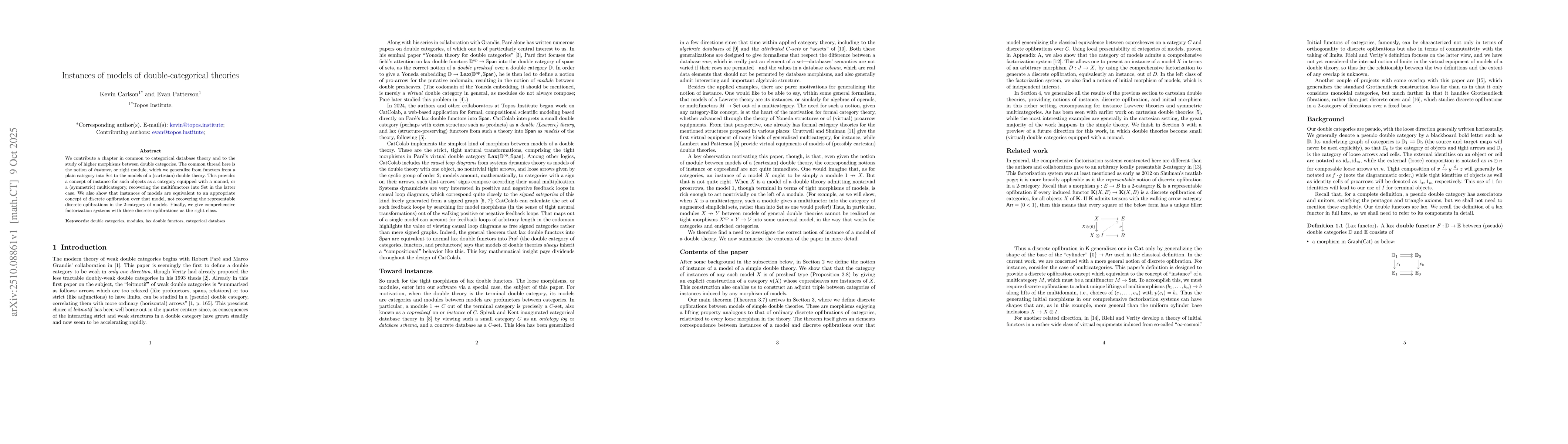 Thumbnail for Instances of models of double-categorical theories