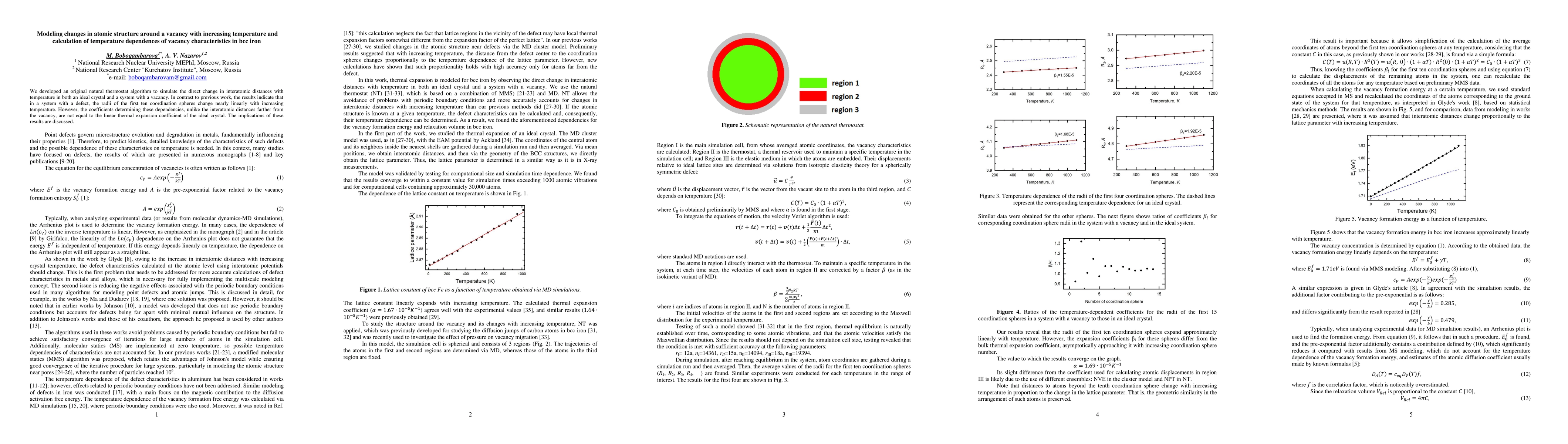 Thumbnail for Modeling changes in atomic structure around a vacancy with increasing
  temperature and calculation of temperature dependences of vacancy
  characteristics in bcc iron