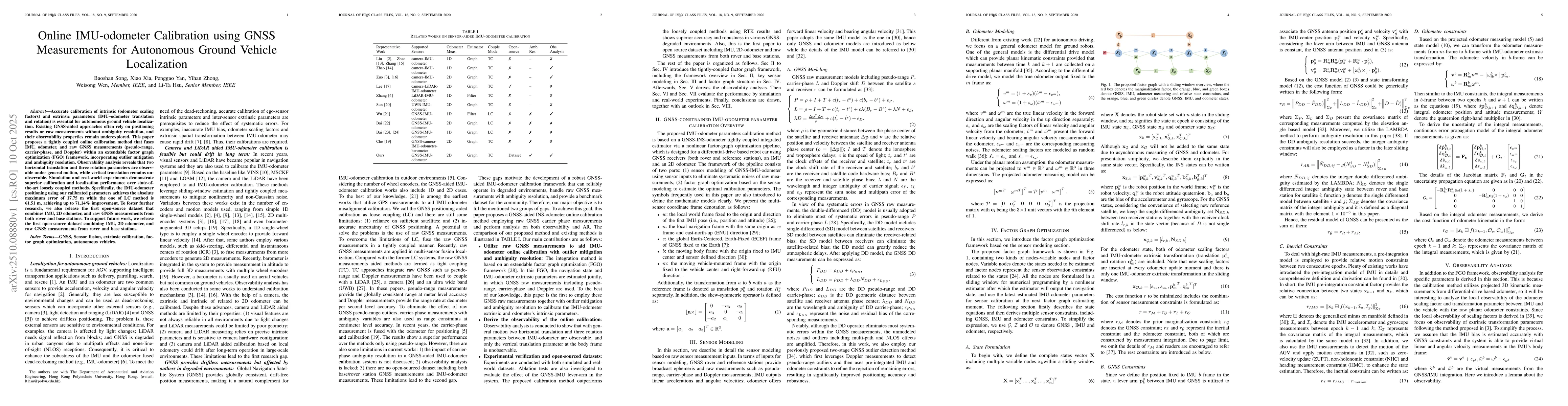 Thumbnail for Online IMU-odometer Calibration using GNSS Measurements for Autonomous
  Ground Vehicle Localization