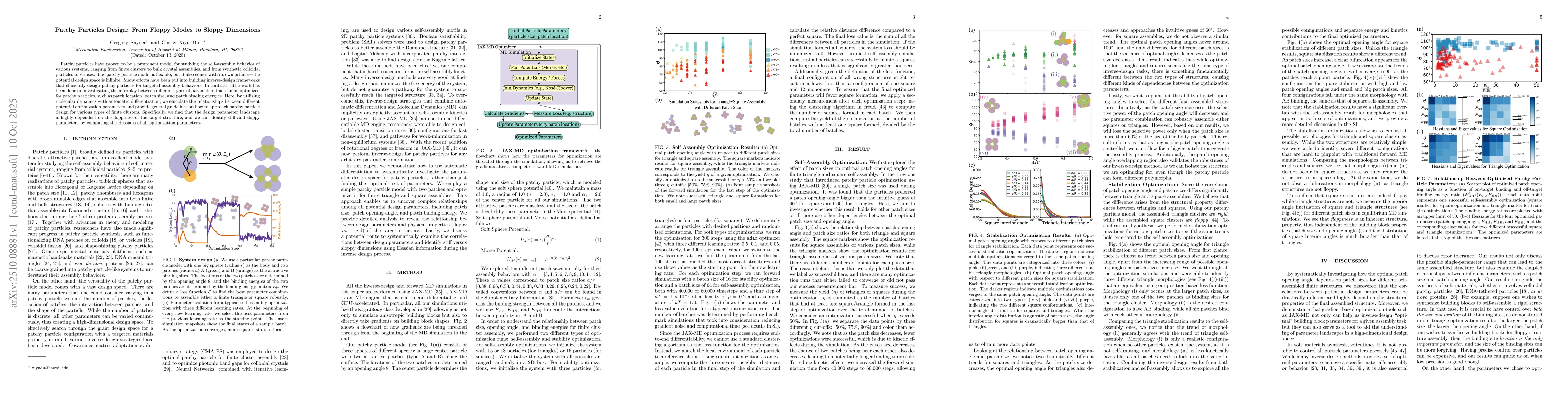 Thumbnail for Patchy Particles Design: From Floppy Modes to Sloppy Dimensions